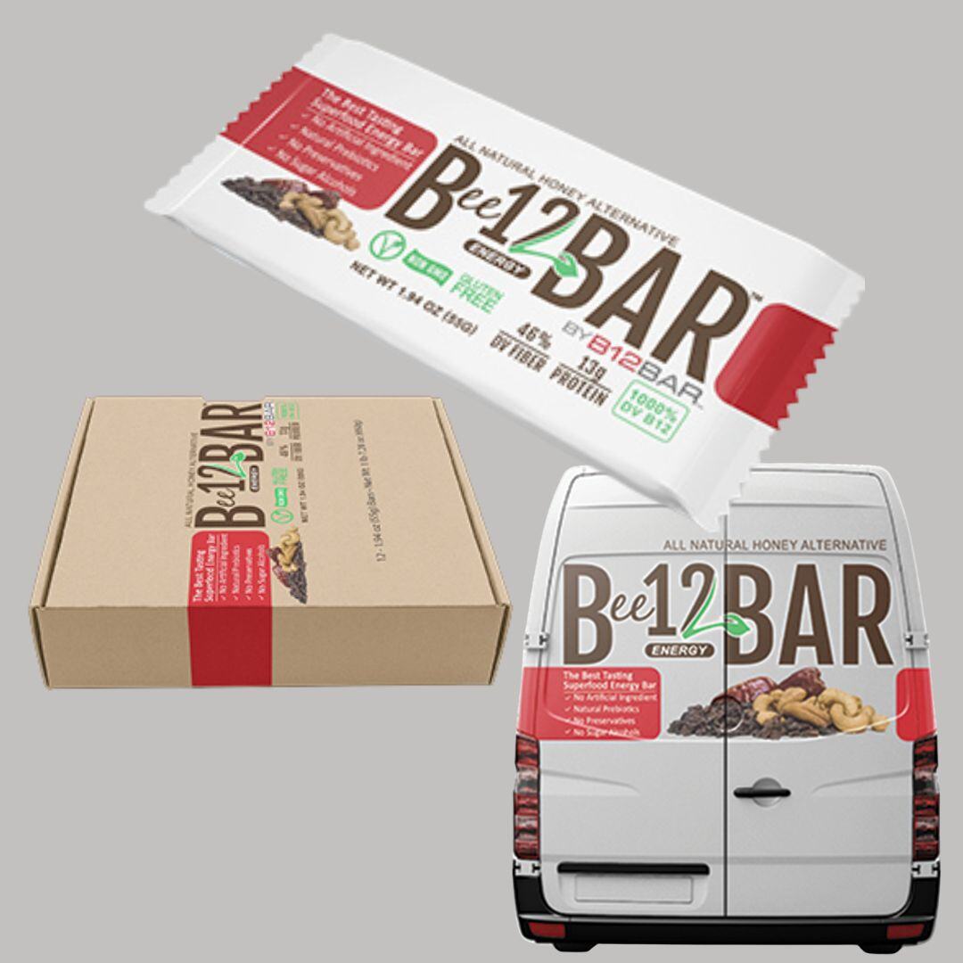 B12 Vegan Bar, box, and van graphics