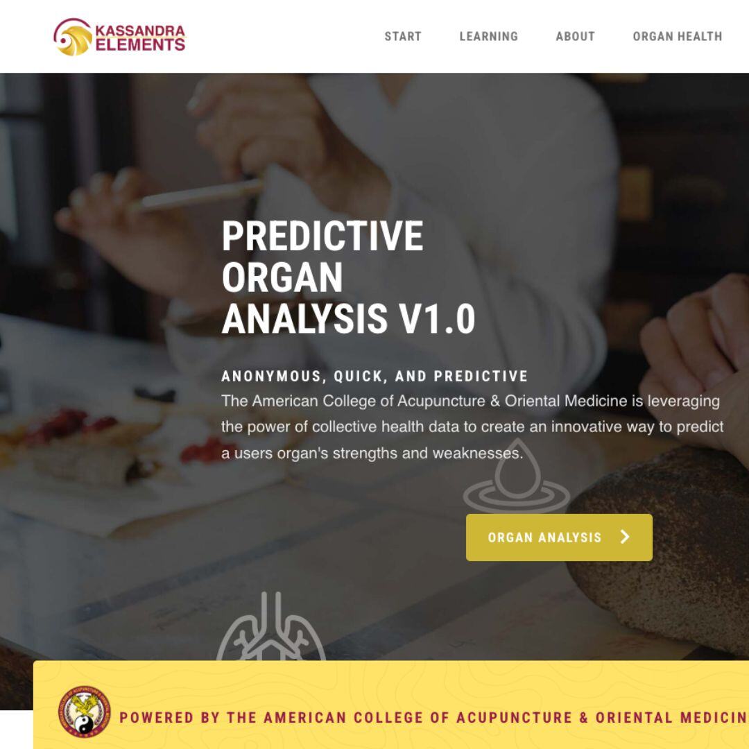 Predictive Organ Analysis brand, site and result producing form build for small business American College of Acupuncture & Oriental Medicine (ACAOM)  