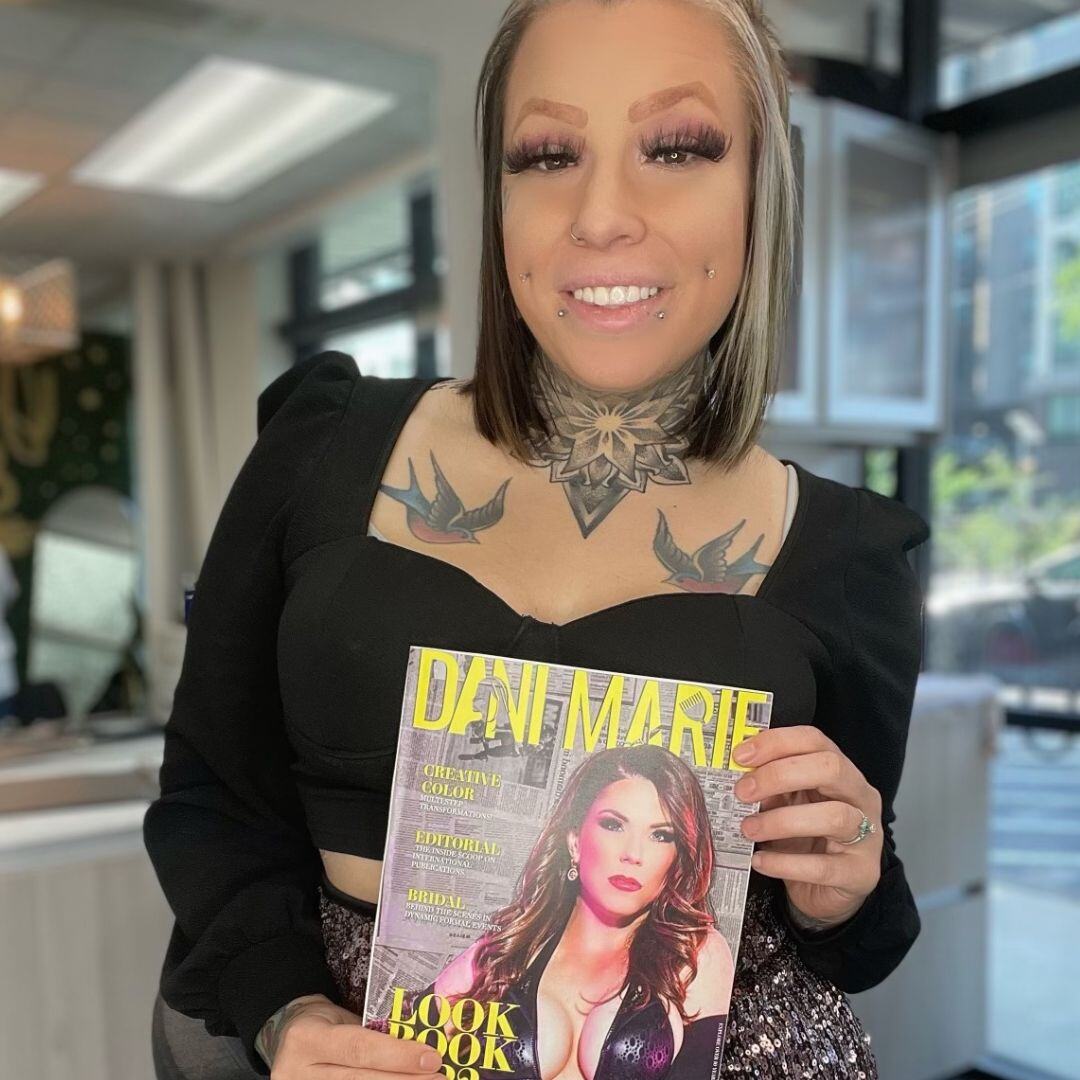 Dani Marie vegan hair stylist posing with 