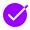 A neon purple circle with a white check mark - a branded icon used by White Raven Creatives digital marketing firm as a bullet point. 